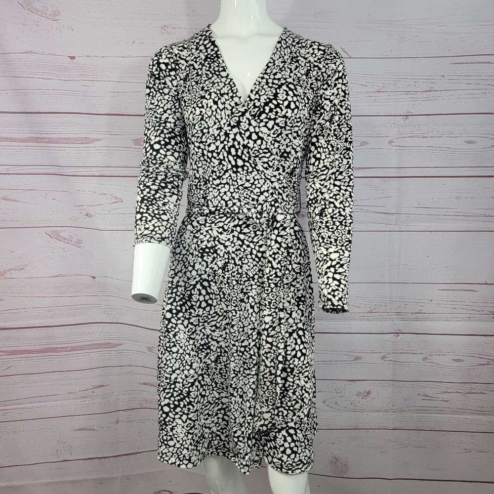 Banana Republic Black & White Wrap Dress